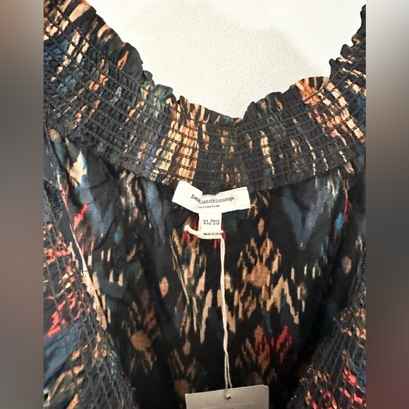 NWT Beach Lunch Lounge Off Shoulder Dress Black Geo Size XL - Picture 4 of 5